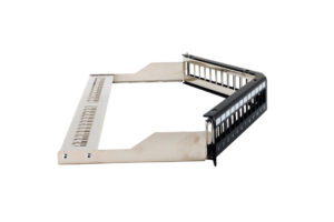 Cat 5e STP 1U 24port Angled Keystone Jack Patch Panel with Cable Manager 1